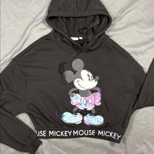 Women's High Crop Mickey Mouse Hoodie Size XS
